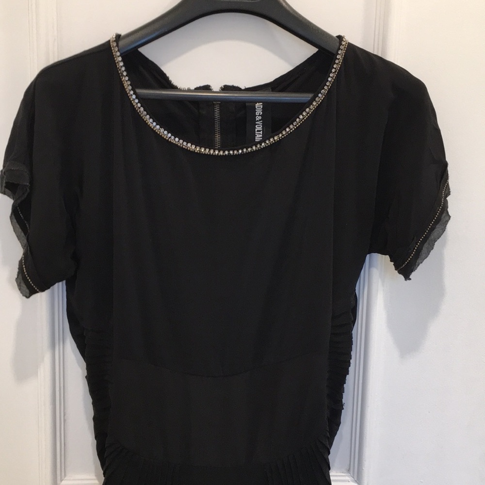 Zadig & Voltaire Deluxe Rev Silk Beaded Dress Sz M